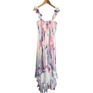 NWT Storia High Low Smocked Maxi Dress